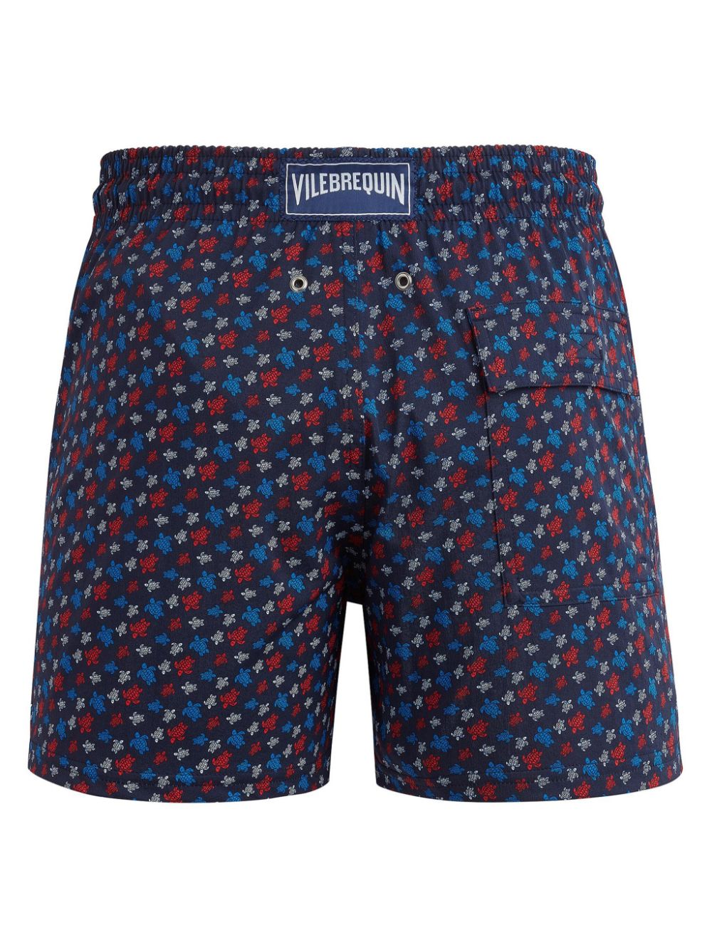 Shop Vilebrequin Turtle-print Logo-appliqué Swim Shorts In Blue