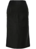 John Galliano Pre-Owned 1990s pinstripe-pattern wool midi skirt - Grey