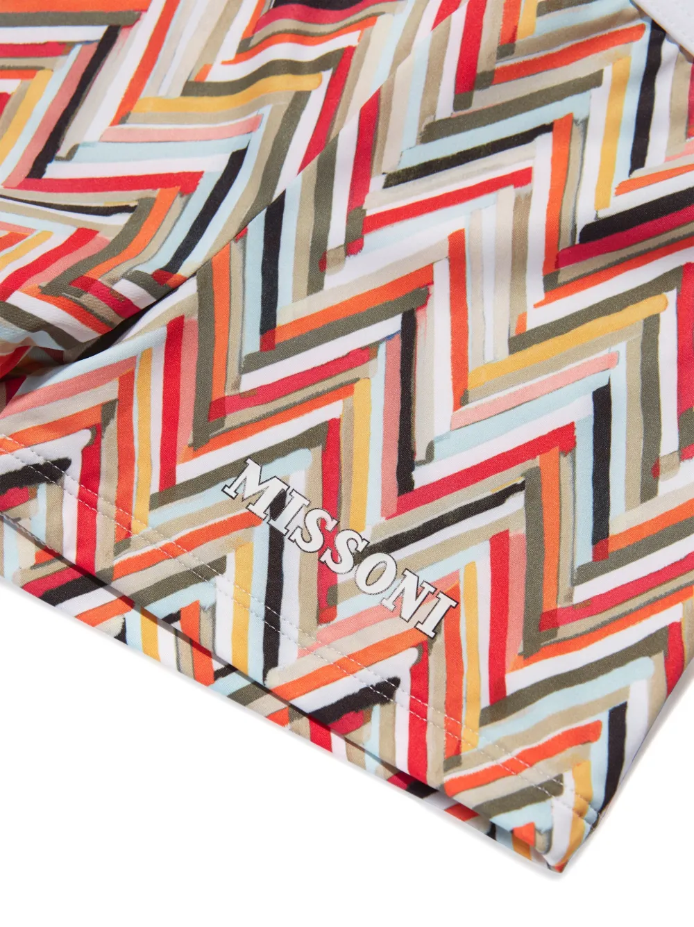 Missoni Kids Zwembroek met zigzag-print Rood