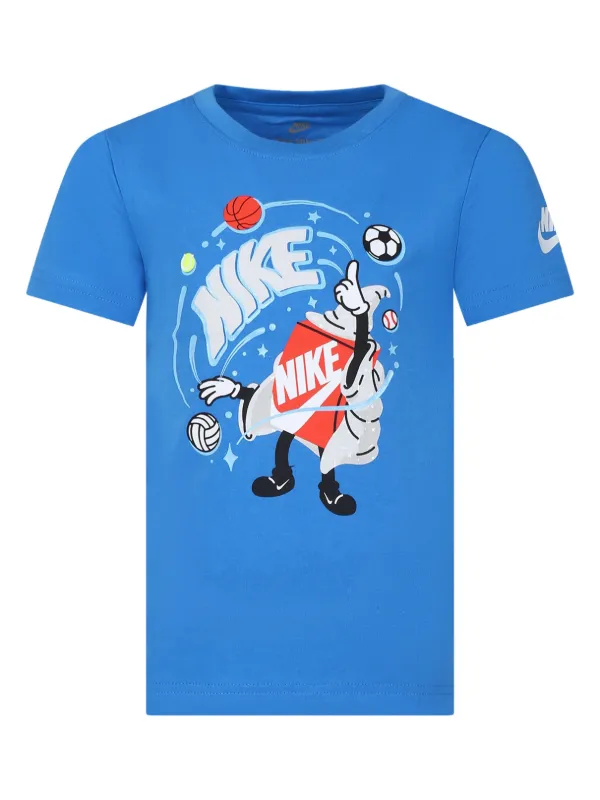 Nike Kids graphic-print crew-neck T-shirt Blue FARFETCH