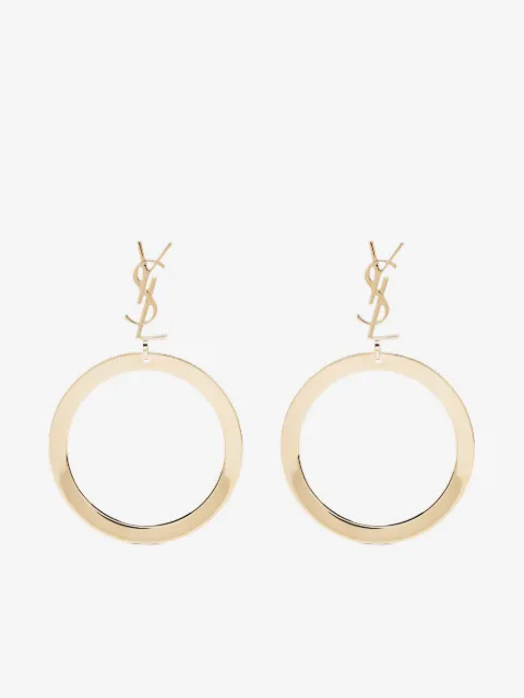 Saint Laurent Cassandre logo hoop earrings