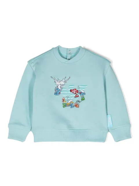 Emporio Armani Kids x The Smurfs embroidered sweatshirt