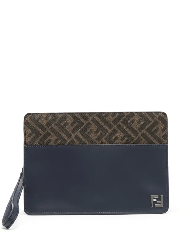 FENDI Zucca monogram Pattern Clutch Brown FARFETCH KW