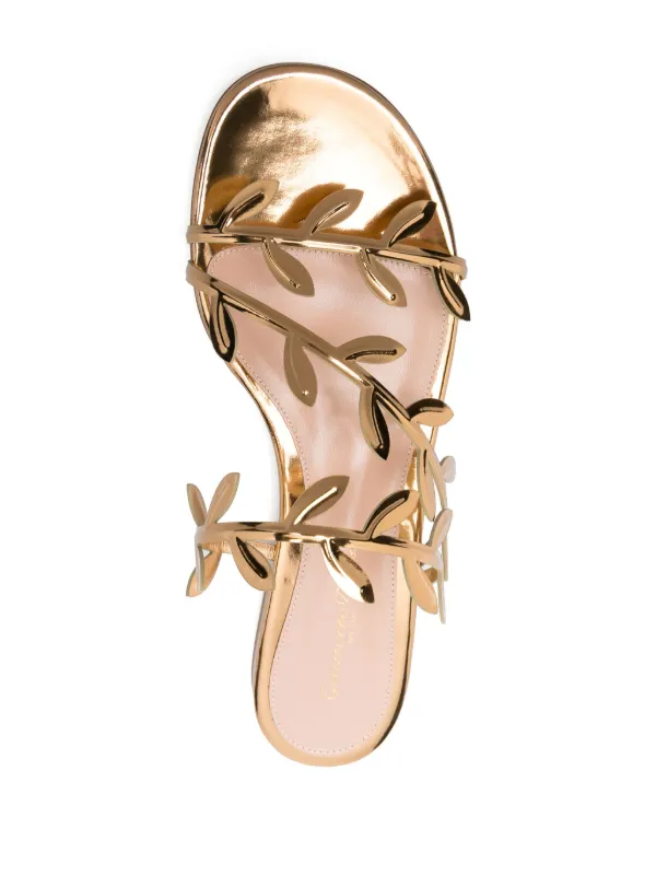Gianvito Rossi Flavia Leather Flat Sandals | Gold | FARFETCH