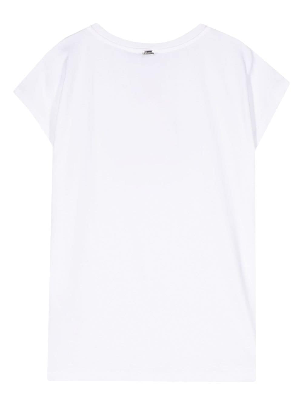 Shop Herno Studded-logo T-shirt In White