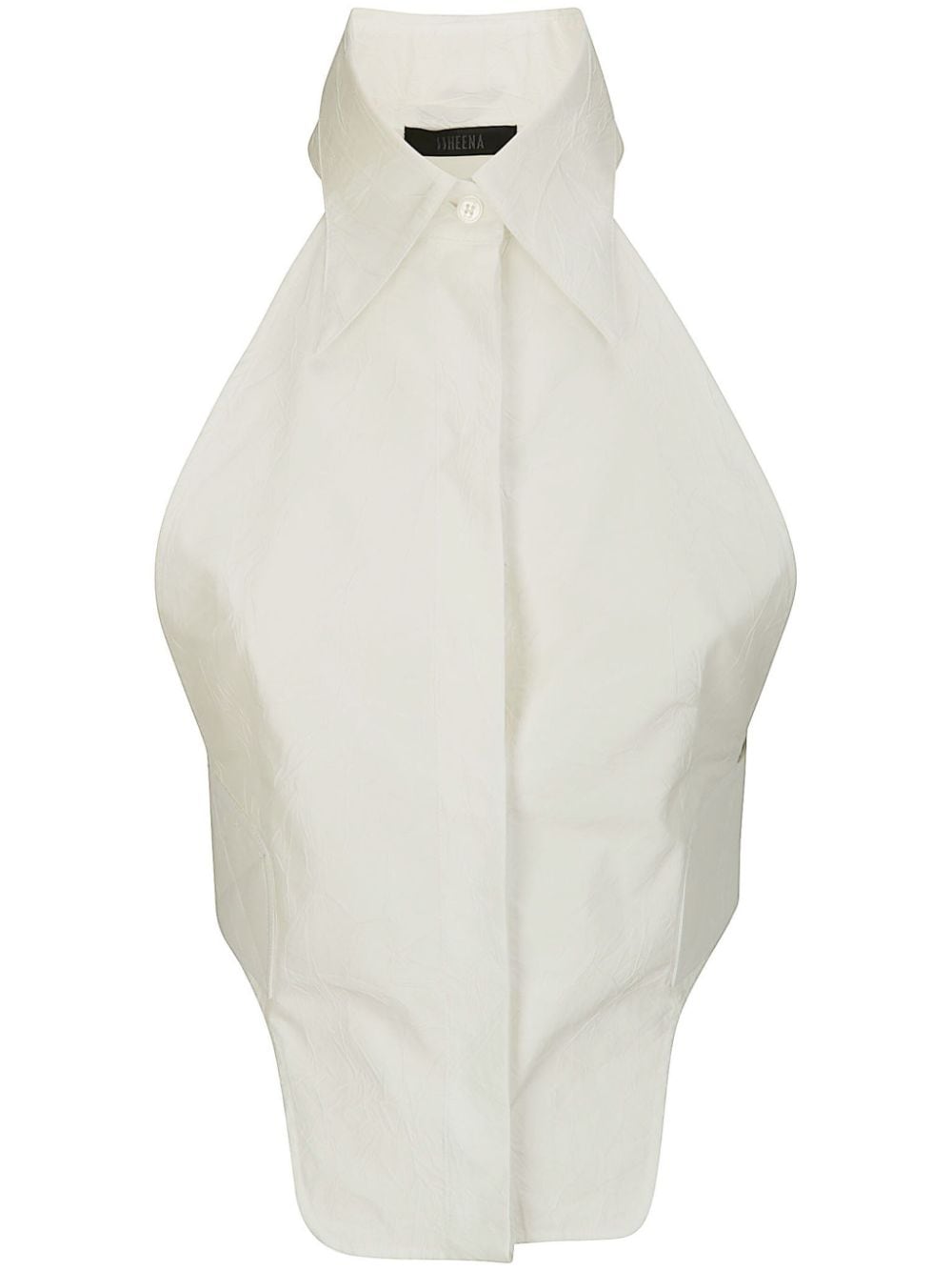 Shop Ssheena Cute Sleeveless Cropped Shirt In White
