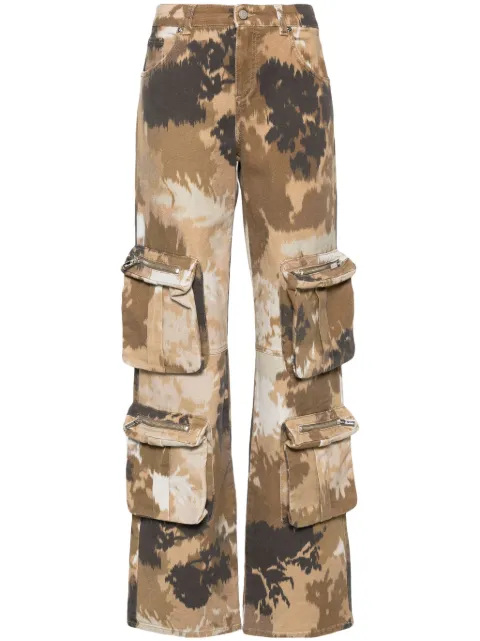 Blumarine Chiné camouflage-print cargo jeans