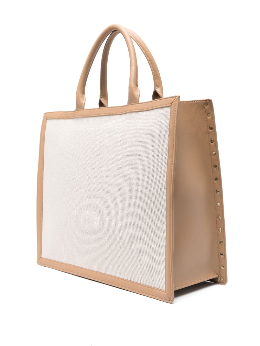 Shop Just Cavalli Logo-embroidered Canvas Tote Bag In Neutrals
