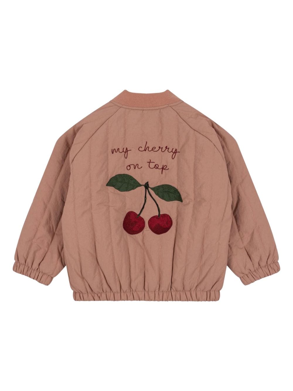 Shop Konges Sløjd Cherry-embroidery Bomber Jacket In Brown
