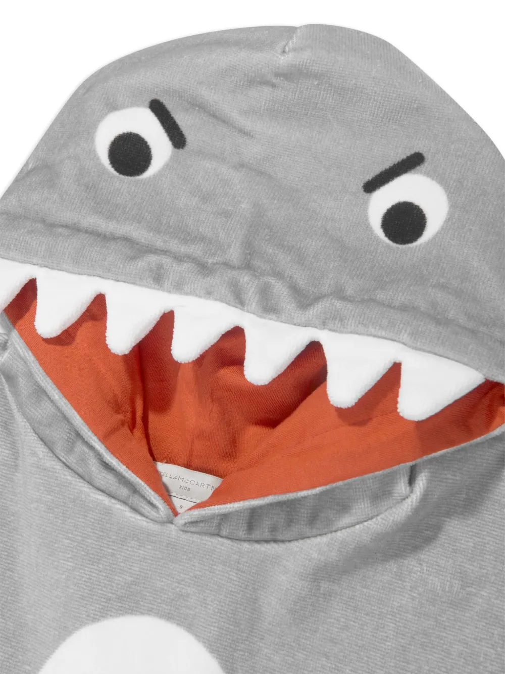 Shop Stella Mccartney Shark Organic-cotton Towel In Grey