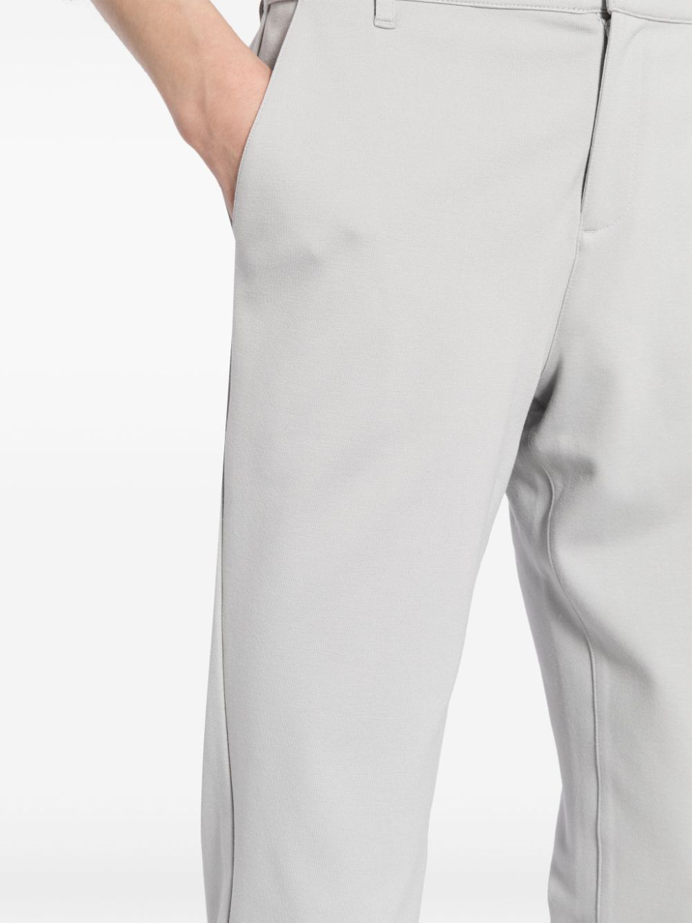 Emporio Armani tapered-leg cotton track pants Grijs