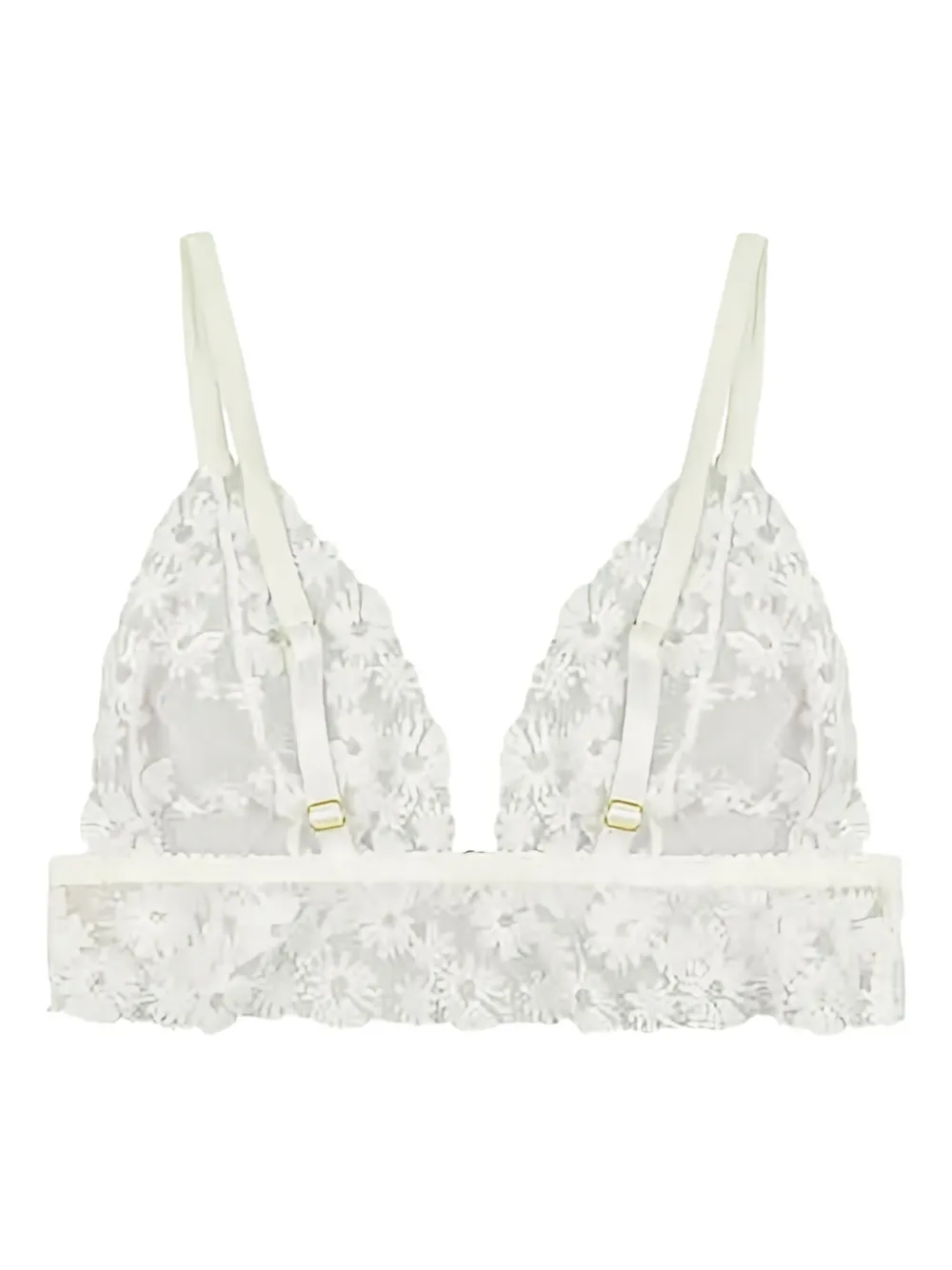 Fleur Of England daisy-embroidered boudoir bra | Neutrals | Image 1