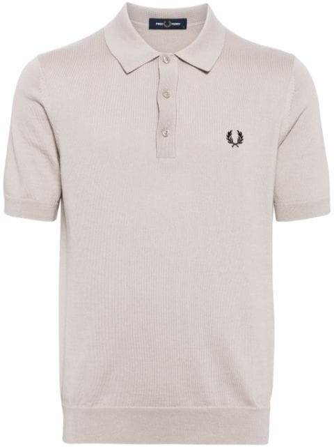 Fred Perry logo-embroidered fine-knit polo shirt