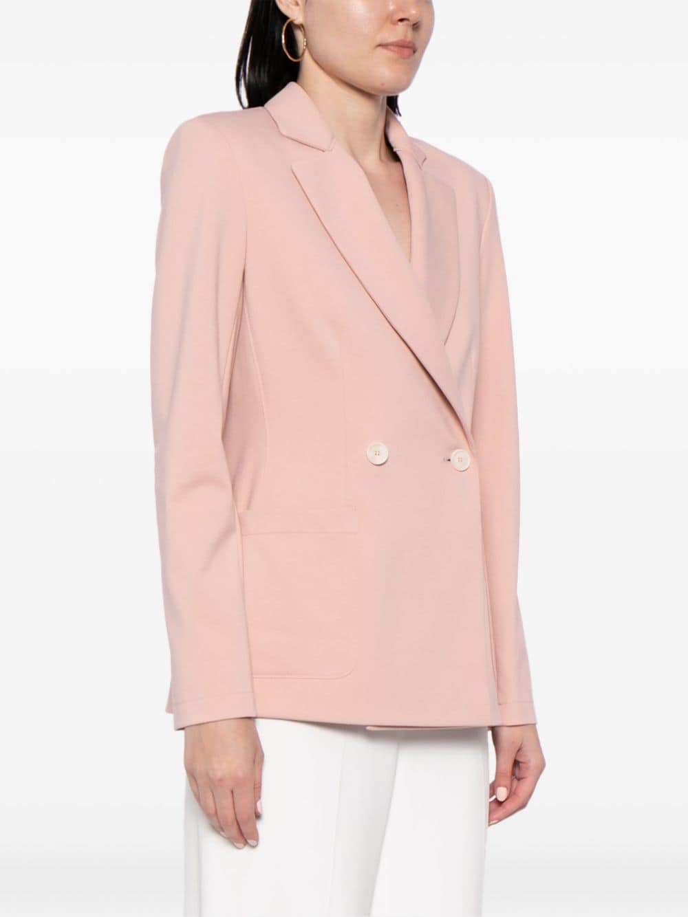 Shop Harris Wharf London Shoulder-pads Double-breasted Blazer In Pink
