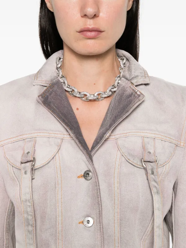 Off-White Laundry Cotton Denim Jacket Purple FARFETCH IN