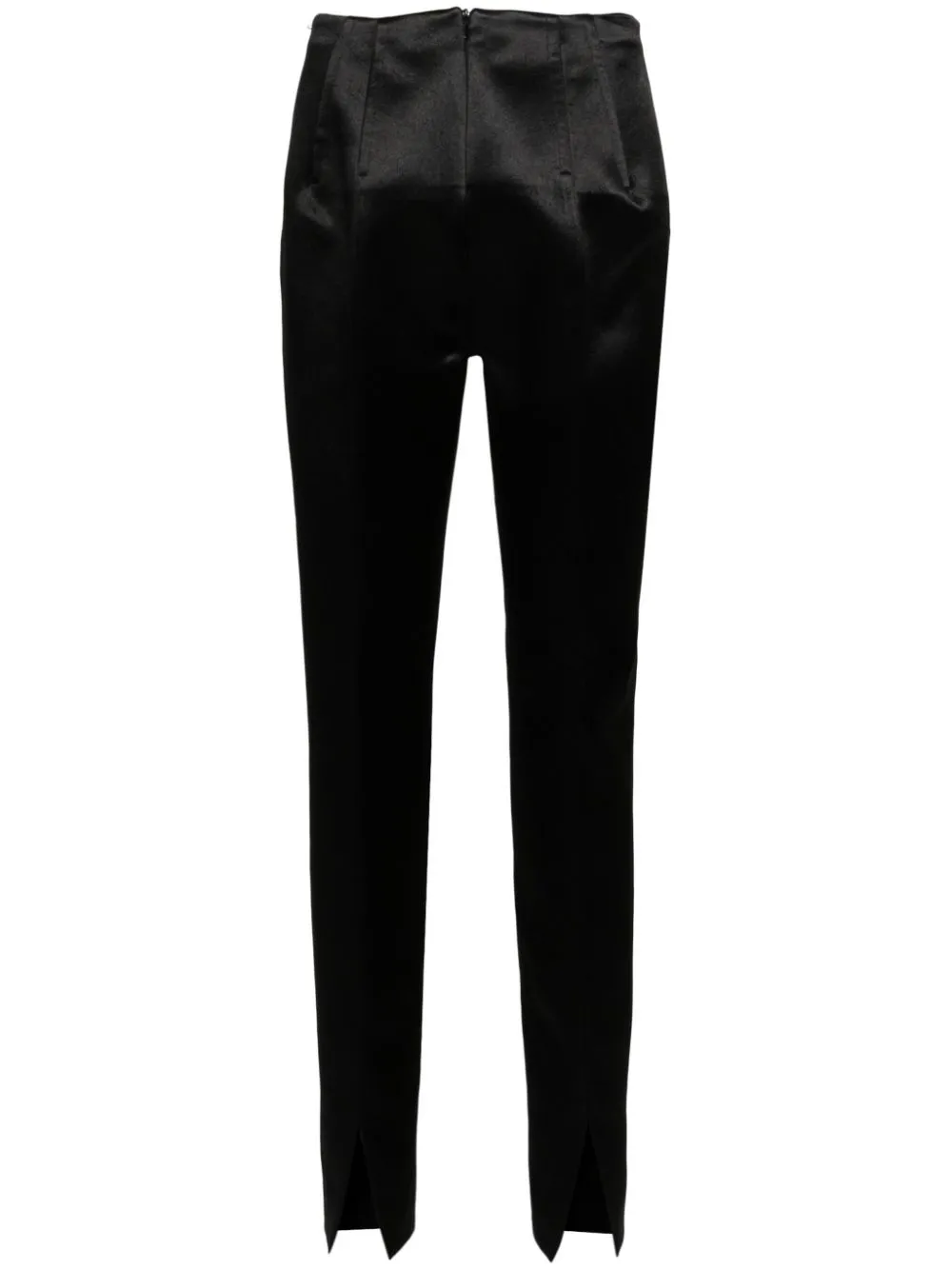 Sportmax Satin-weave Low-rise Trousers In Black