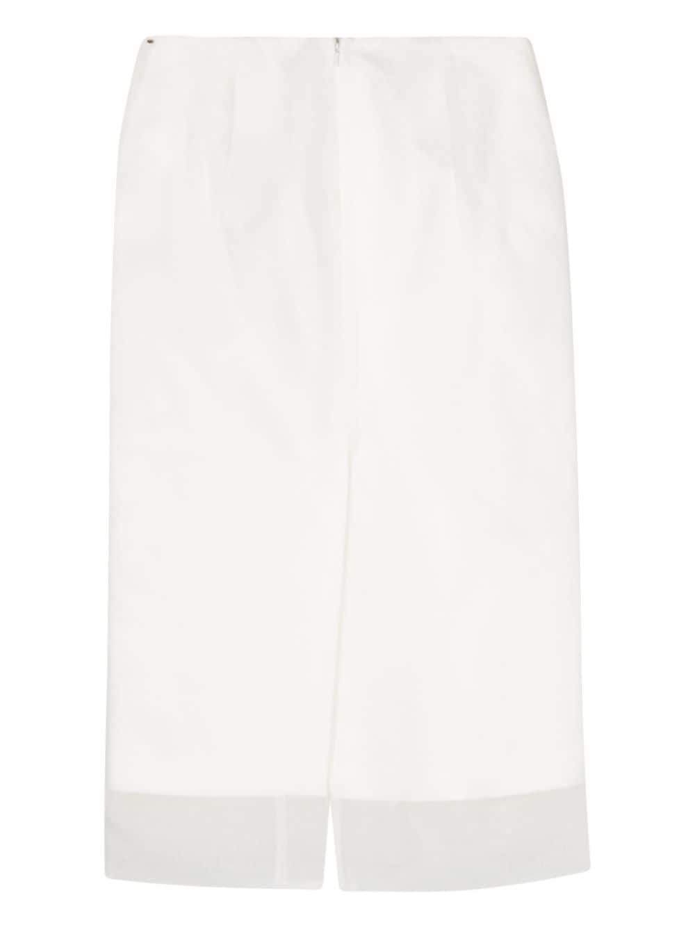 Shop Sportmax Semi-sheer Midi Skirt In White