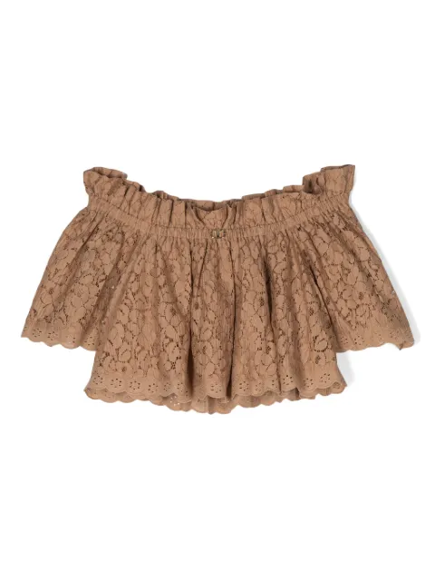 TWINSET Kids Chantilly-lace cotton blouse