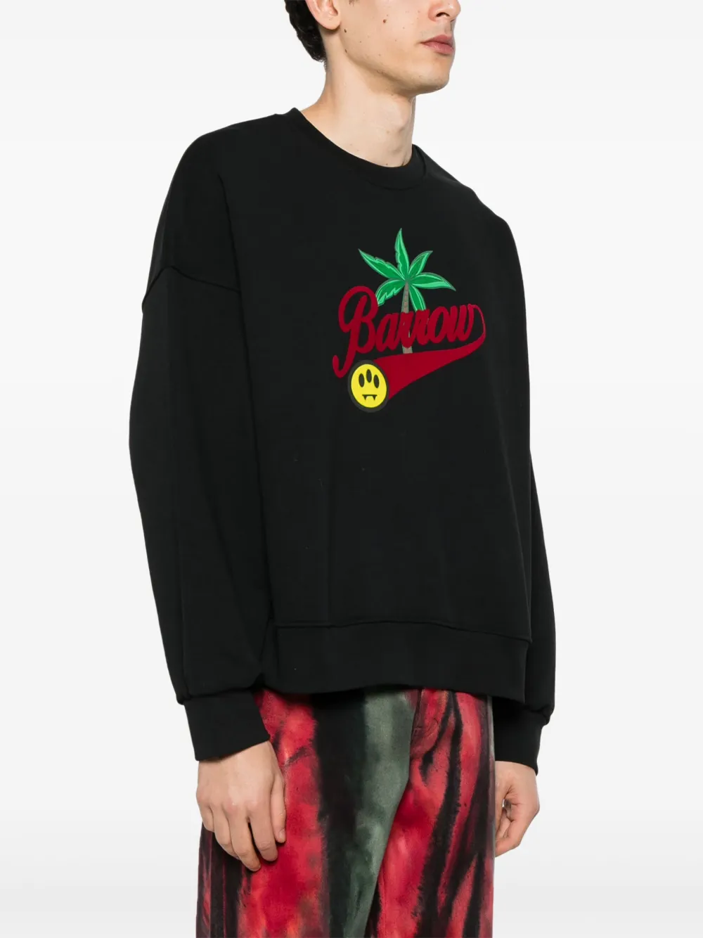 Barrow Logo Printed Drawstring Hoodie In Black