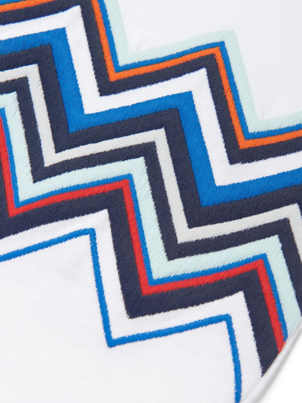 Shop Missoni Zigzag Cotton Polo Shirt In 白色