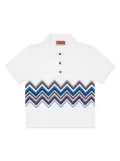 Missoni Kids zigzag cotton polo shirt - White