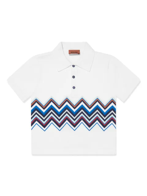 Missoni Kids Camisa polo de algodão chevron