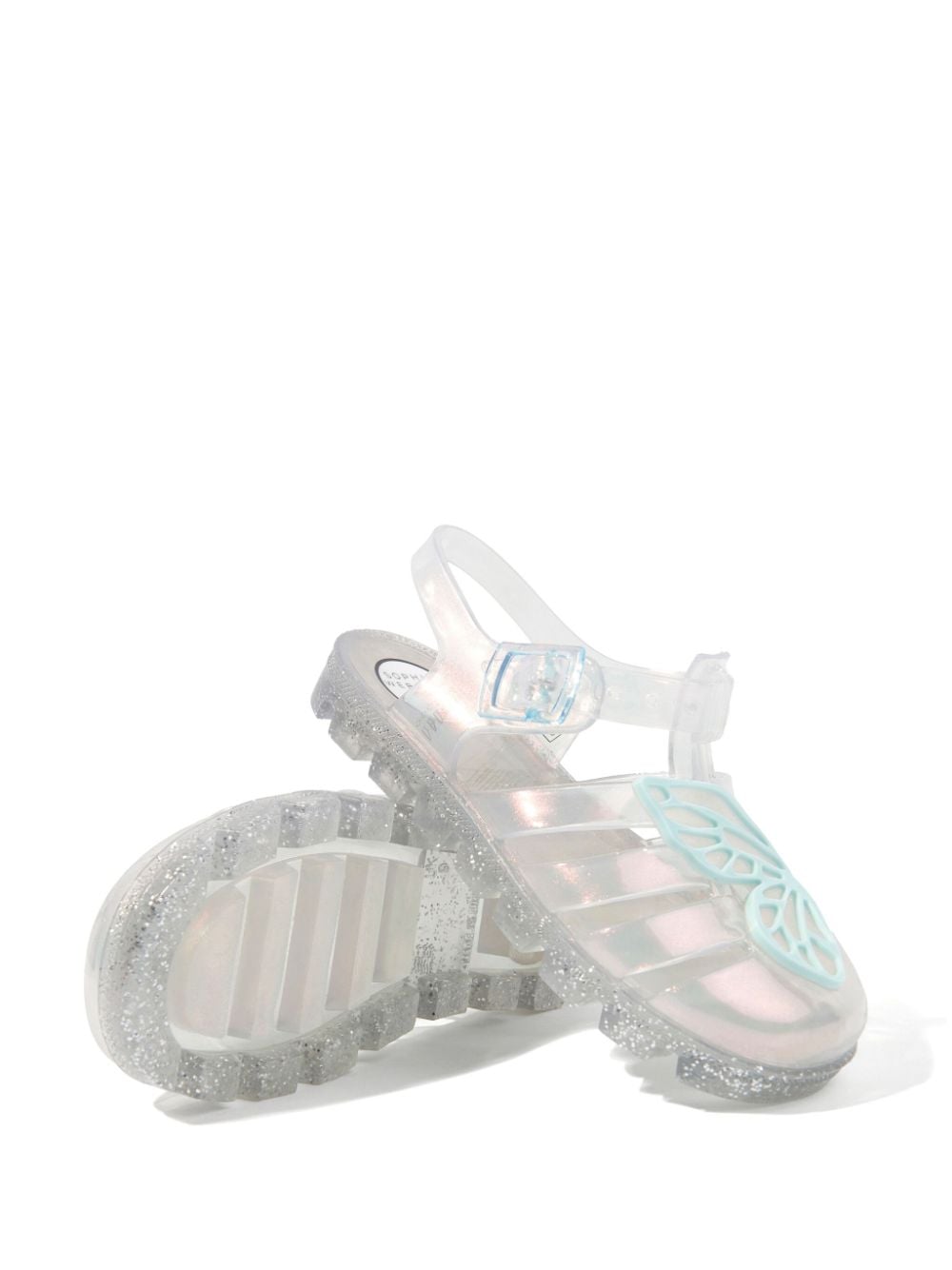 Shop Sophia Webster Mini Butterfly Jelly Sandals In Neutrals