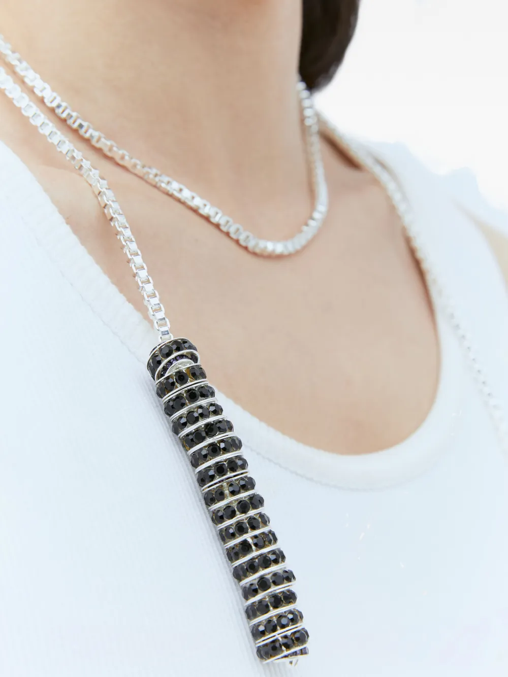  Pearl Octopuss. Y Collier Dracula à Perles - Noir 