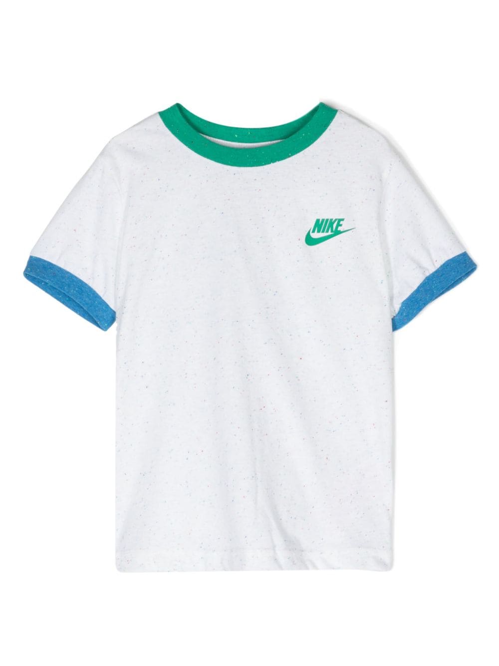 Nike Kids' Logo-print Mélange-effect T-shirt In White