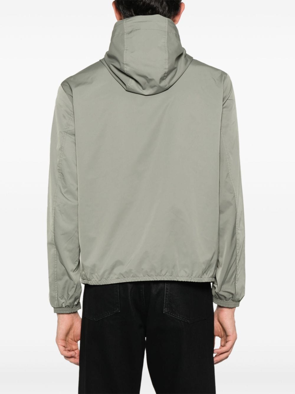 Shop Emporio Armani Logo-patch Hooded Jacket In Green