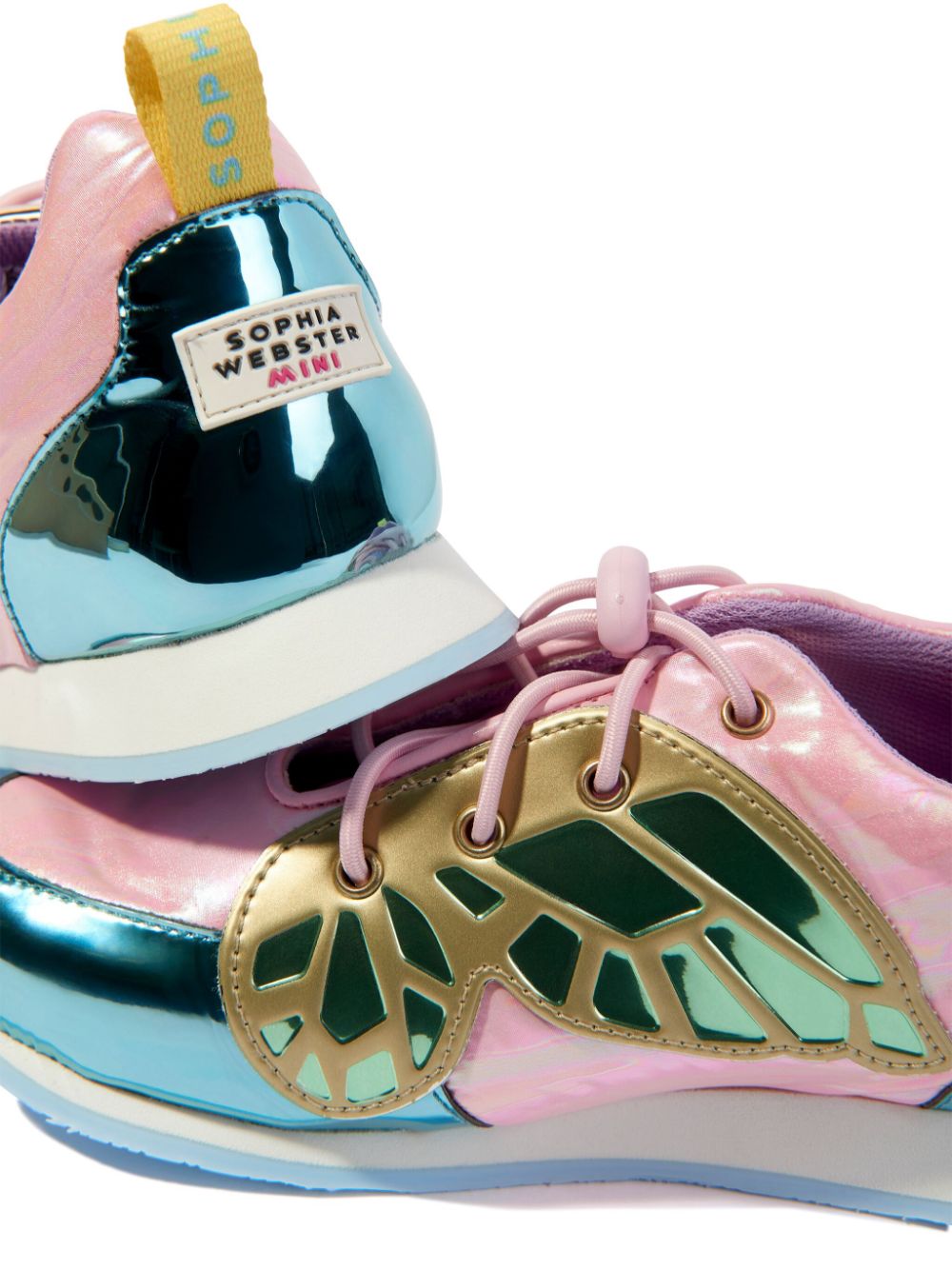 Shop Sophia Webster Mini Chiara Leather Sneakers In Pink
