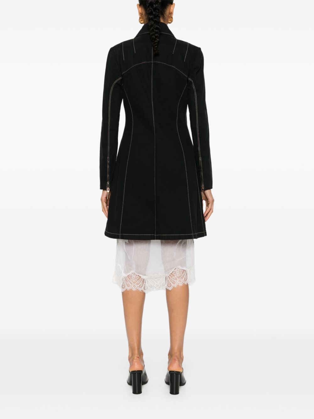 CHANEL 2000s contrast-stitching coat Women