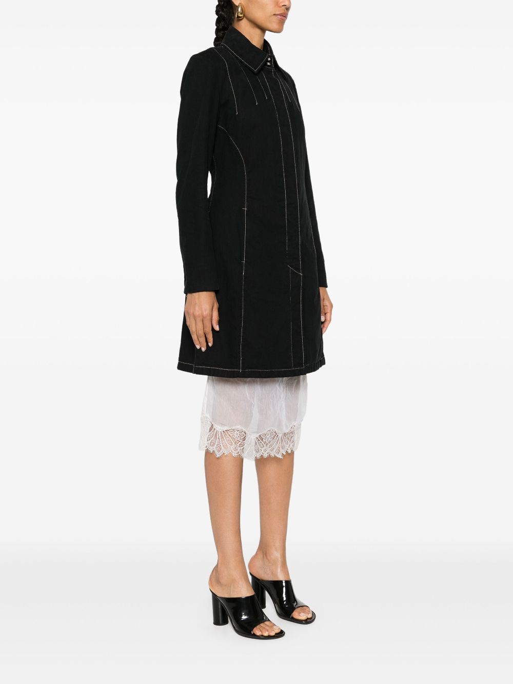 CHANEL 2000s contrast-stitching coat Women