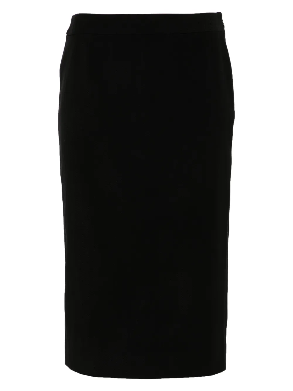 Pre-owned Dior 1990 Textured-finish Midi Skirt In Black