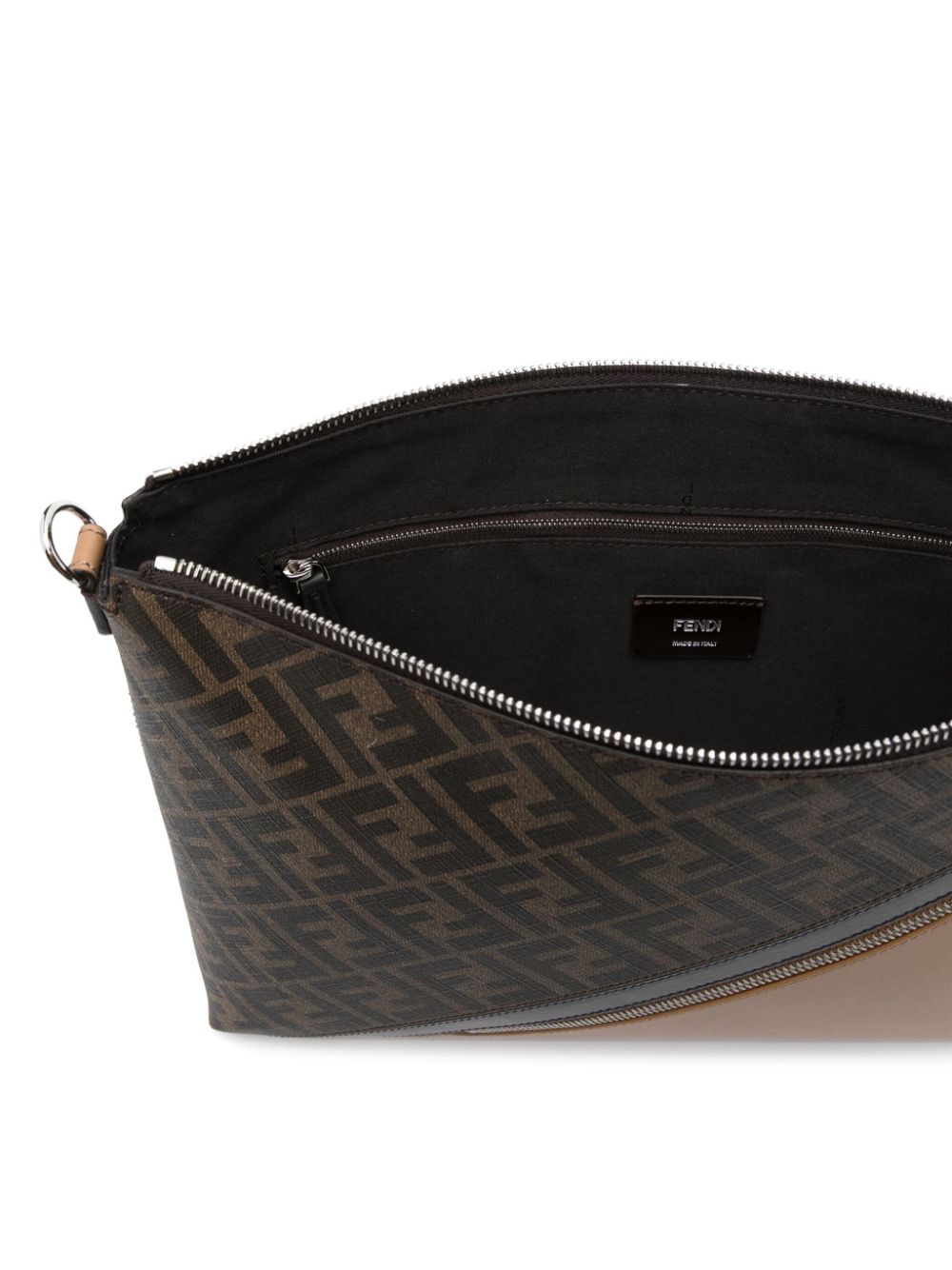 Shop Fendi Zucca-monogram Pattern Messenger Bag In Brown