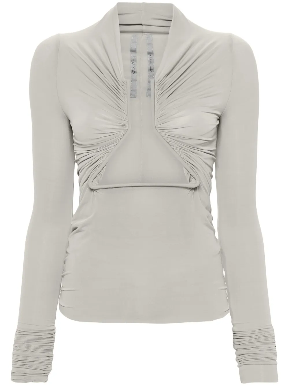 Shop Rick Owens Prong-detail Cut-out Blouse In Grey