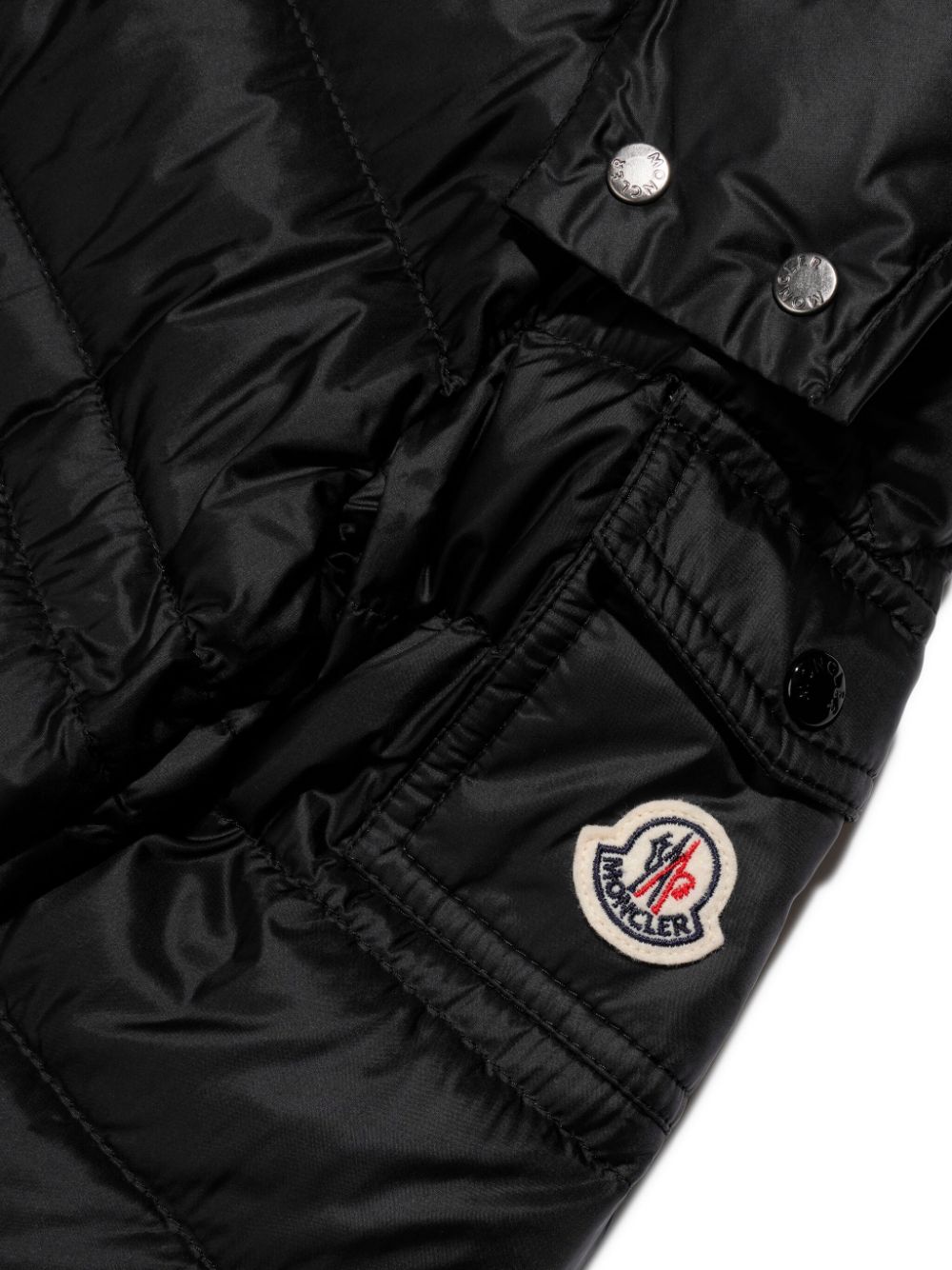 Moncler Enfant Gewatteerd jack met capuchon Zwart