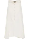 TWINSET A-line belted midi skirt - Neutrals