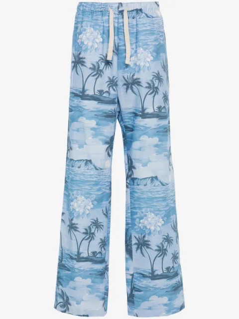 Palm Angels Broek met wijde pijpen en print