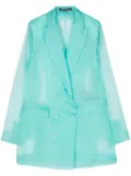 Max Mara Negrar organza double-breasted blazer - Blue