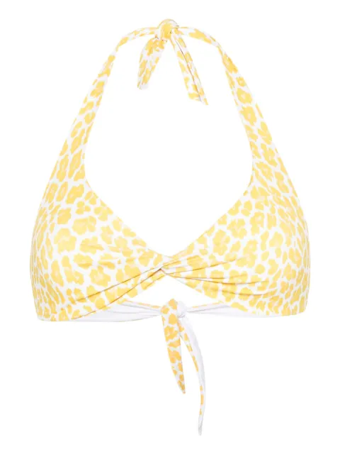 Fisico leopard-print bikini top