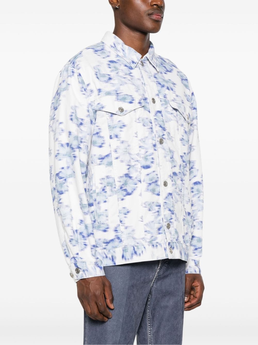 Shop Marant Jorim Abstract Pattern Jacket In Blue