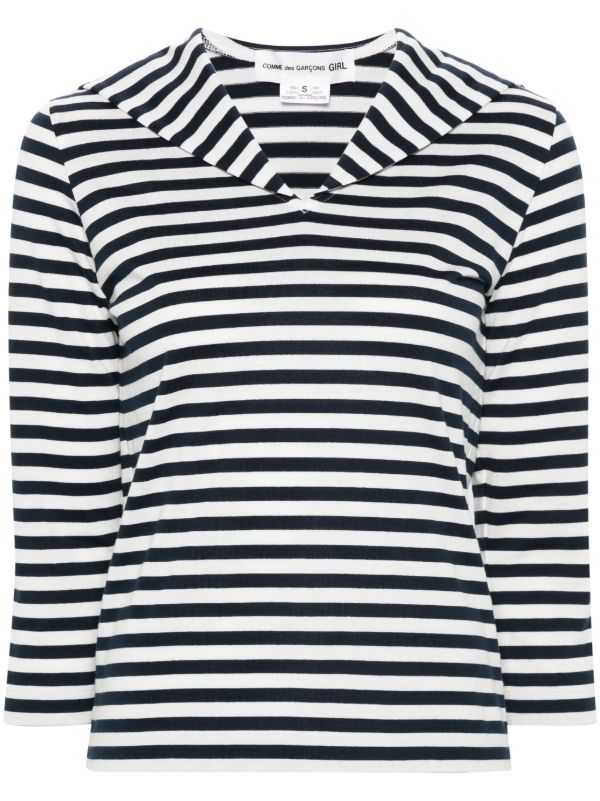 Comme Des Garçons Girl sailor-collar Striped T-shirt - Farfetch