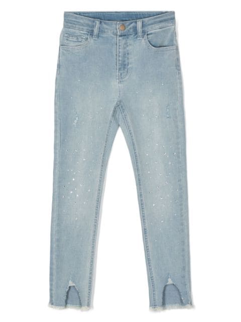 TWINSET Kids rhinestone-embellished skinny jeans
