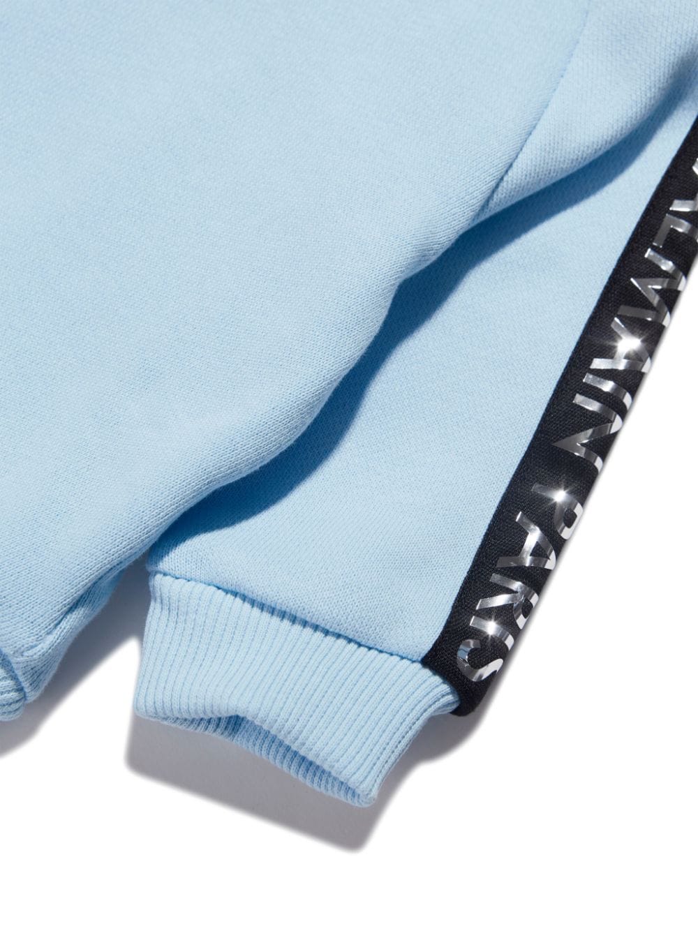 Shop Balmain Mirror-logo Cotton Sweatshirt In Blue