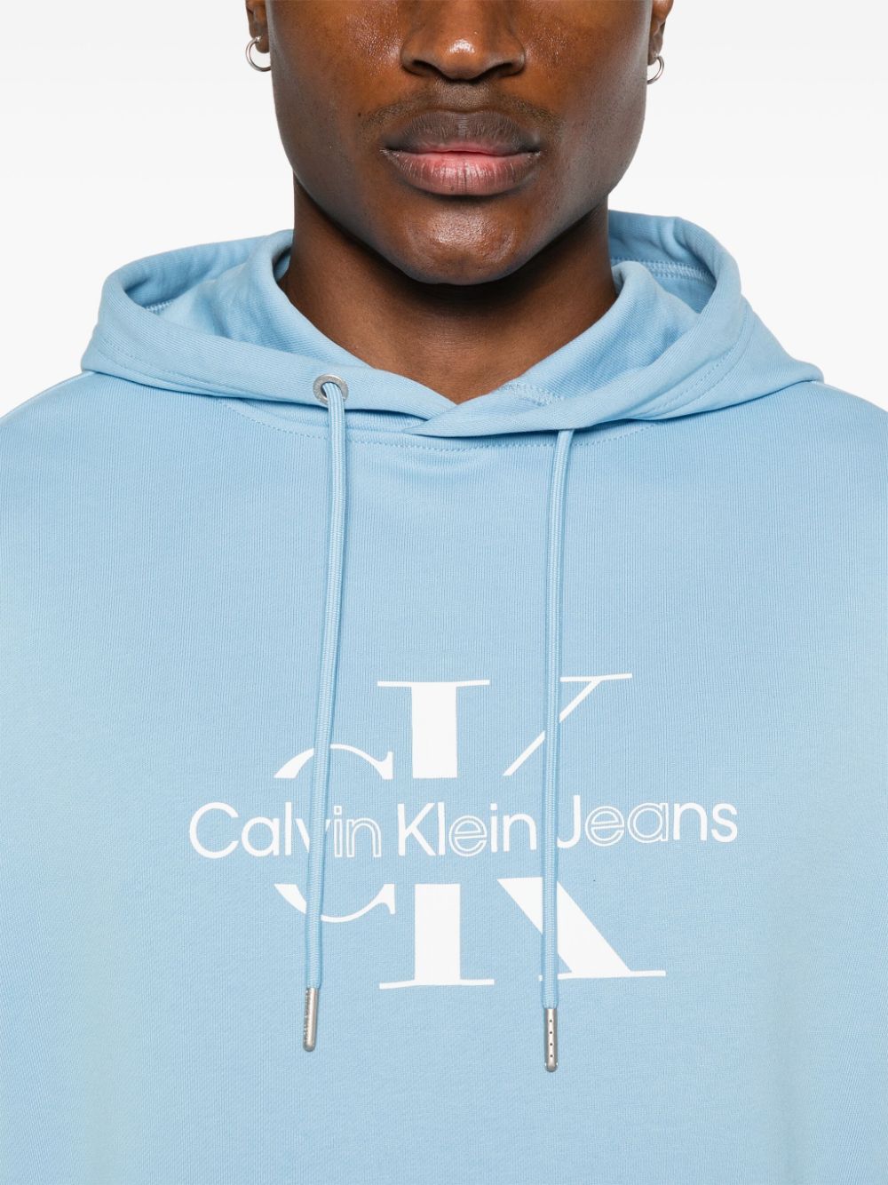 Shop Calvin Klein Jeans Est.1978 Logo-print Cotton Hoodie In Blue