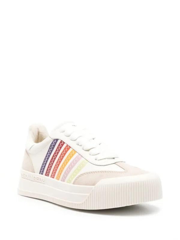 【関税込 日本発送】DSQUARED2 New Jersey スニーカーホワイト DSQUARED2 New Jersey Leather Sneakers | Neutrals | FARFETCH