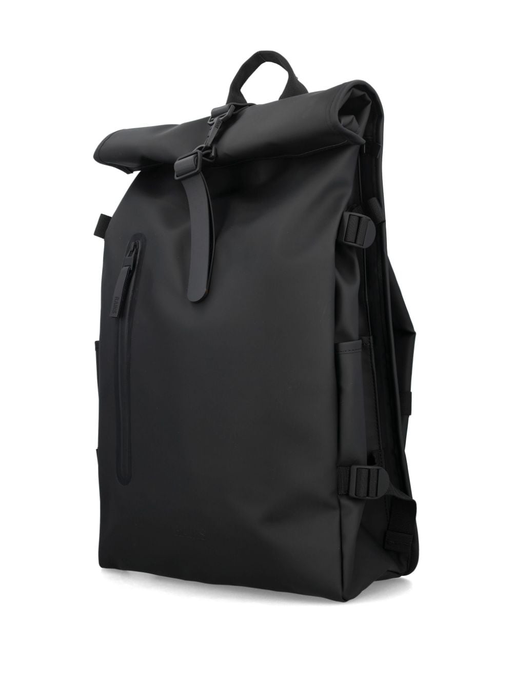 Shop Rains Large Rolltop Backpack In Black