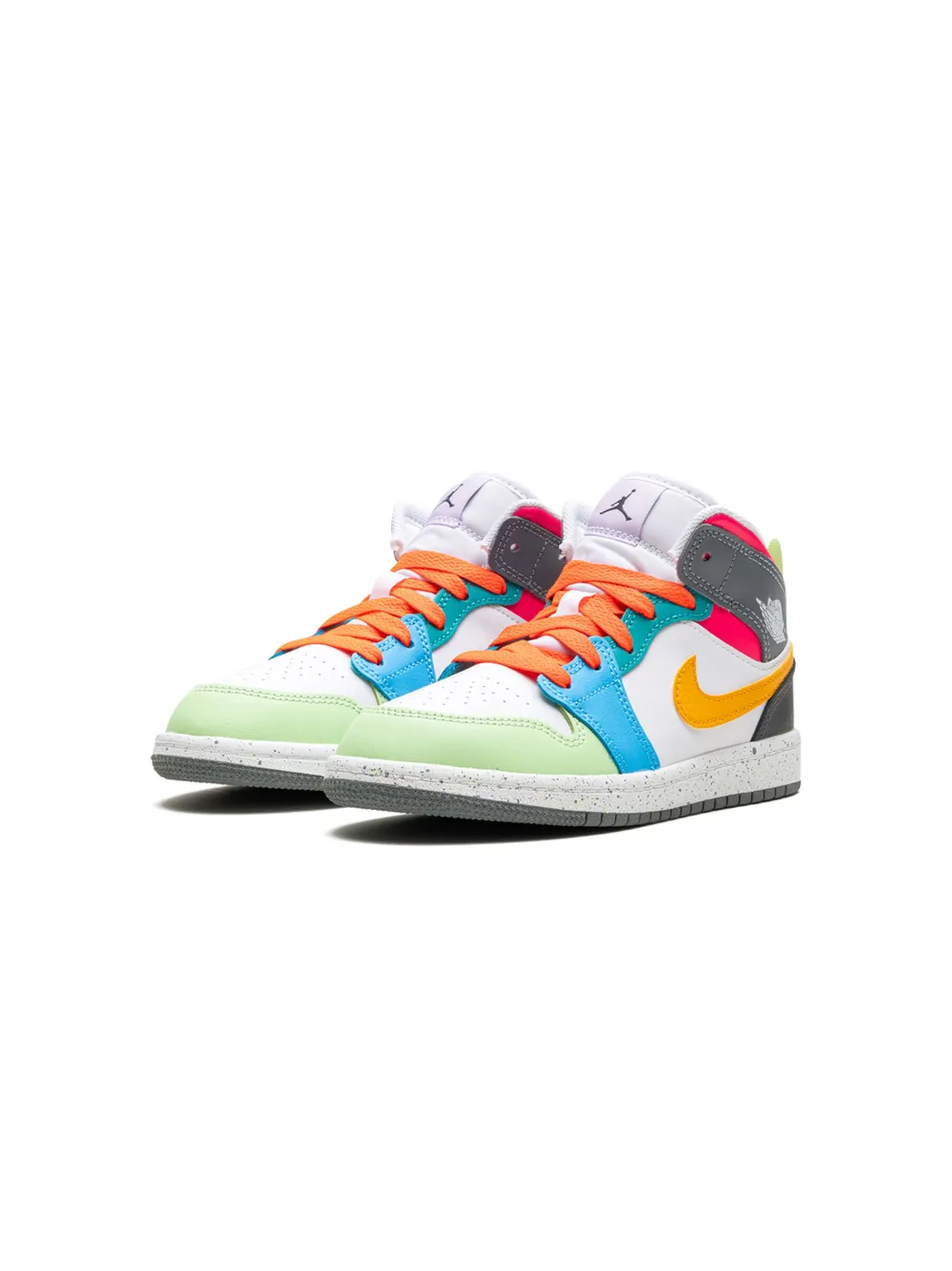 Jordan Air 1 Mid "multi Color" Sneakers In 白色