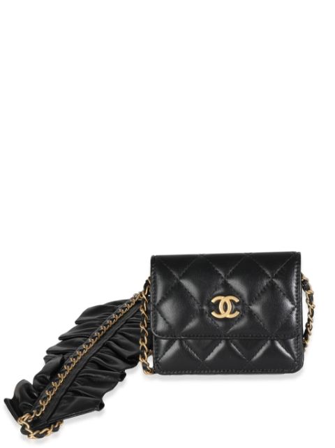 CHANEL 2020 diamond-quilted cardholder-on-chain Women